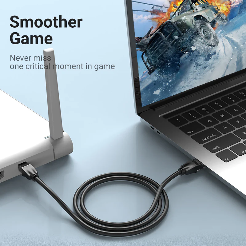 Vention Cat.6 UTP Patch Cable Black for High-Speed Network Connection RJ45 Ethernet Cable