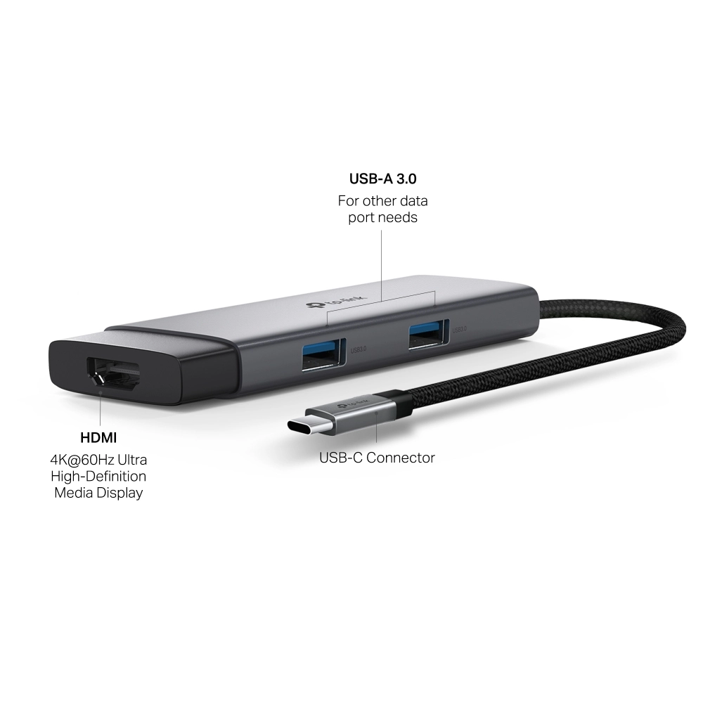 60Hz Ethernet PD USB 3.0 Ports Adapter UH5020C USB Type-C 5 in 1 Hub