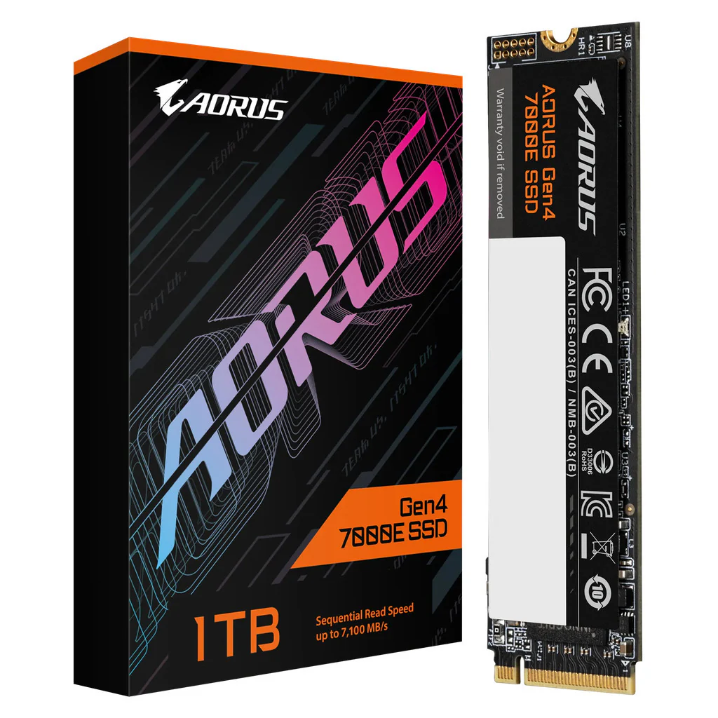 Gigabyte NVMe SSD 7100MB/s AORUS Gen4 7000E for Desktop PC & Laptop (1TB)