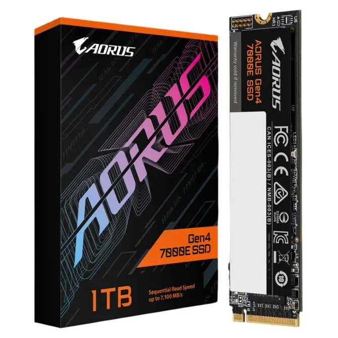 Gigabyte NVMe SSD 7100MB/s AORUS Gen4 7000E for Desktop PC & Laptop (1TB)