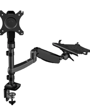 Loctek D5F2 Dual Arm Gas Spring Full Motion Desktop 10"-17.3" Laptop Mount & 17"-27" Monitor Mount