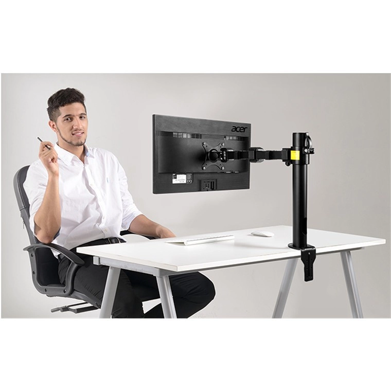 Loctek DLB111 10"-30" Single Monitor Ergonomic Swivel Arm VESA Mount for Desktop Mount